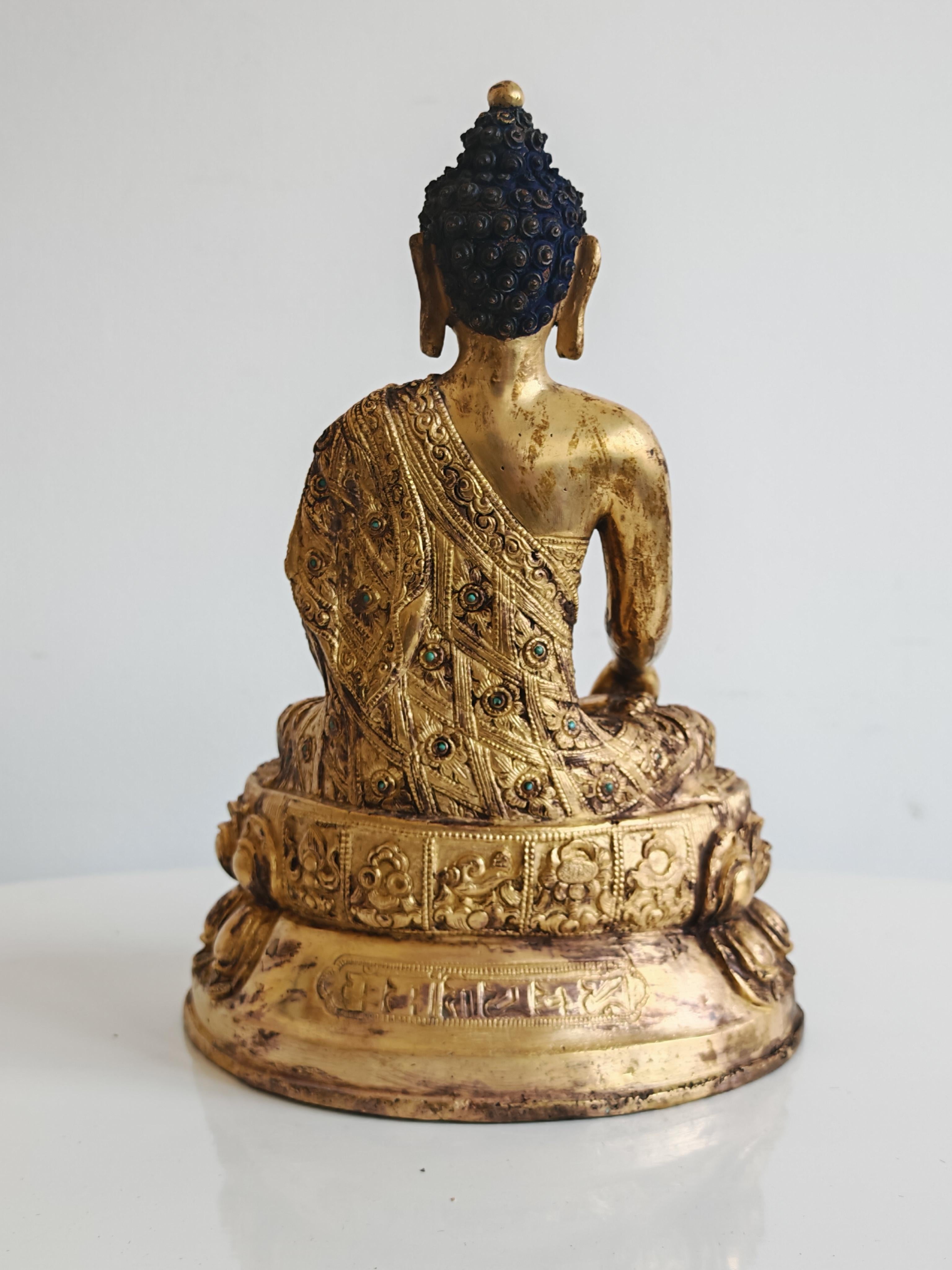 Bouddahin médicinal ancien en bronze doré, Chine, 19e siècle en vente 7