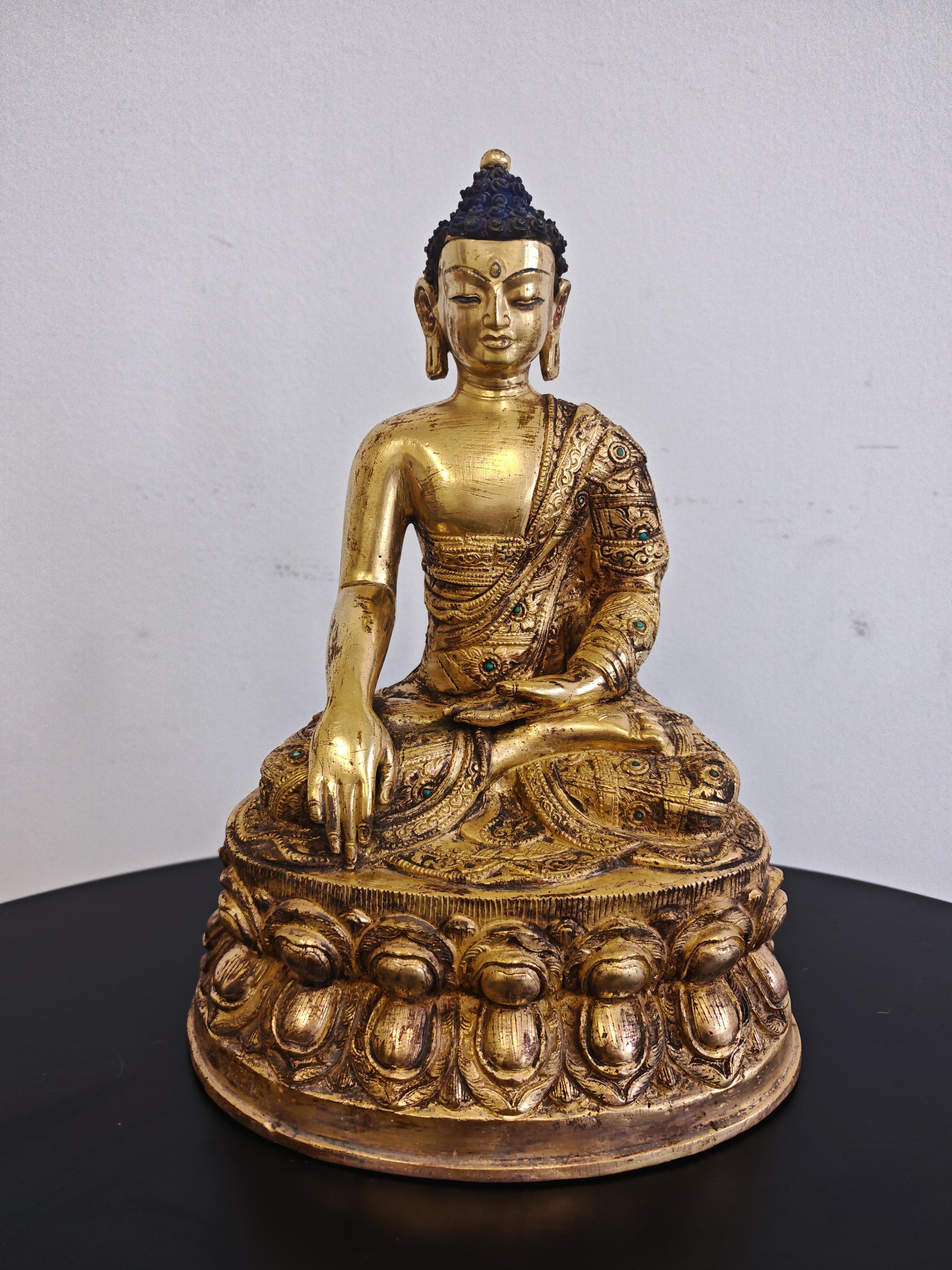 Exportation chinoise Bouddahin médicinal ancien en bronze doré, Chine, 19e siècle en vente