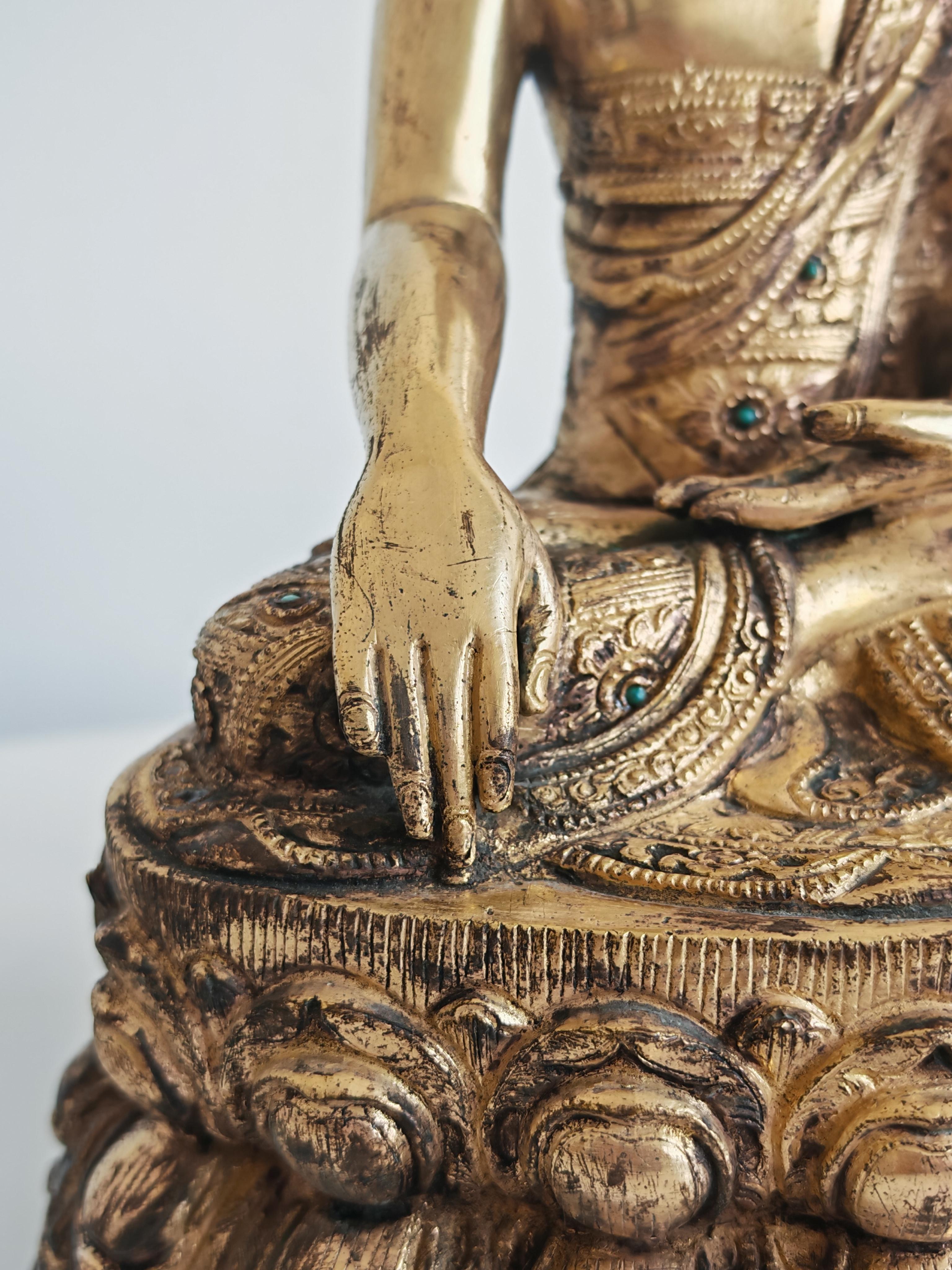 Chinois Bouddahin médicinal ancien en bronze doré, Chine, 19e siècle en vente