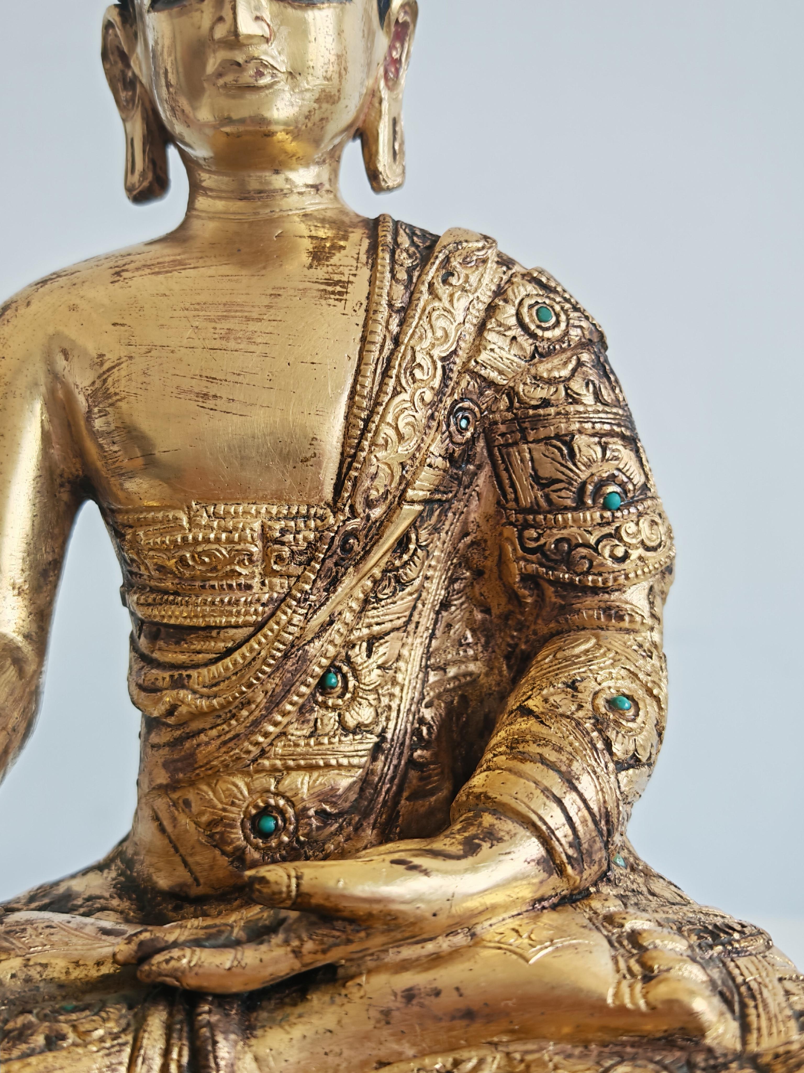 Bouddahin médicinal ancien en bronze doré, Chine, 19e siècle Bon état - En vente à Beograd, RS