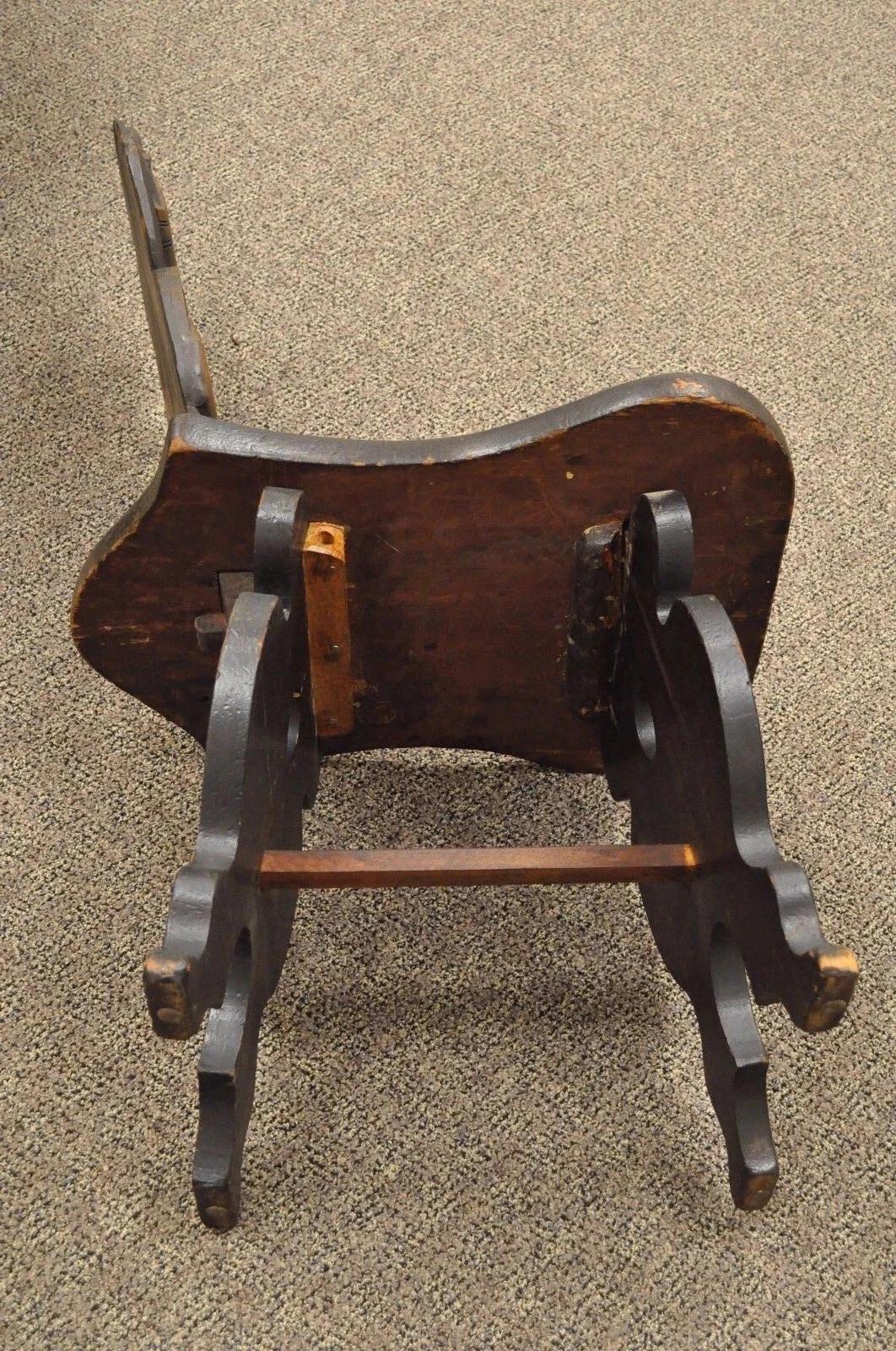 Antique Medieval Gothic Hand Carved Wood Figural Musician Bard Tavern Side Chair For Sale 5