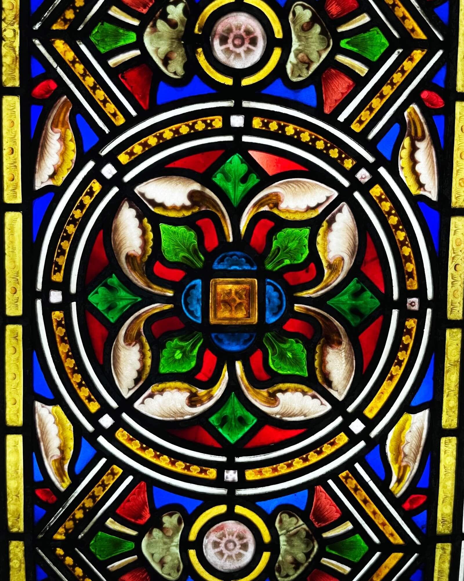 Antique vitrail médiéval État moyen à Wormelow, Herefordshire