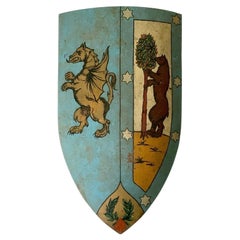 Antiguo Escudo de Armas de Estilo Medieval, Madrid España