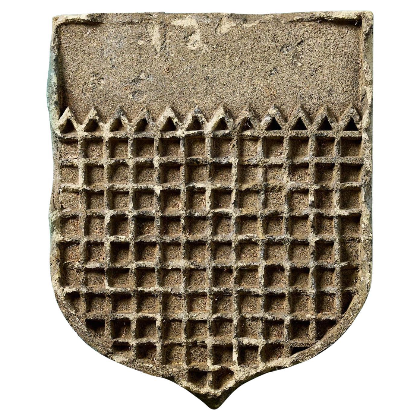 Antique Medieval Style Weathered Terracotta Shield