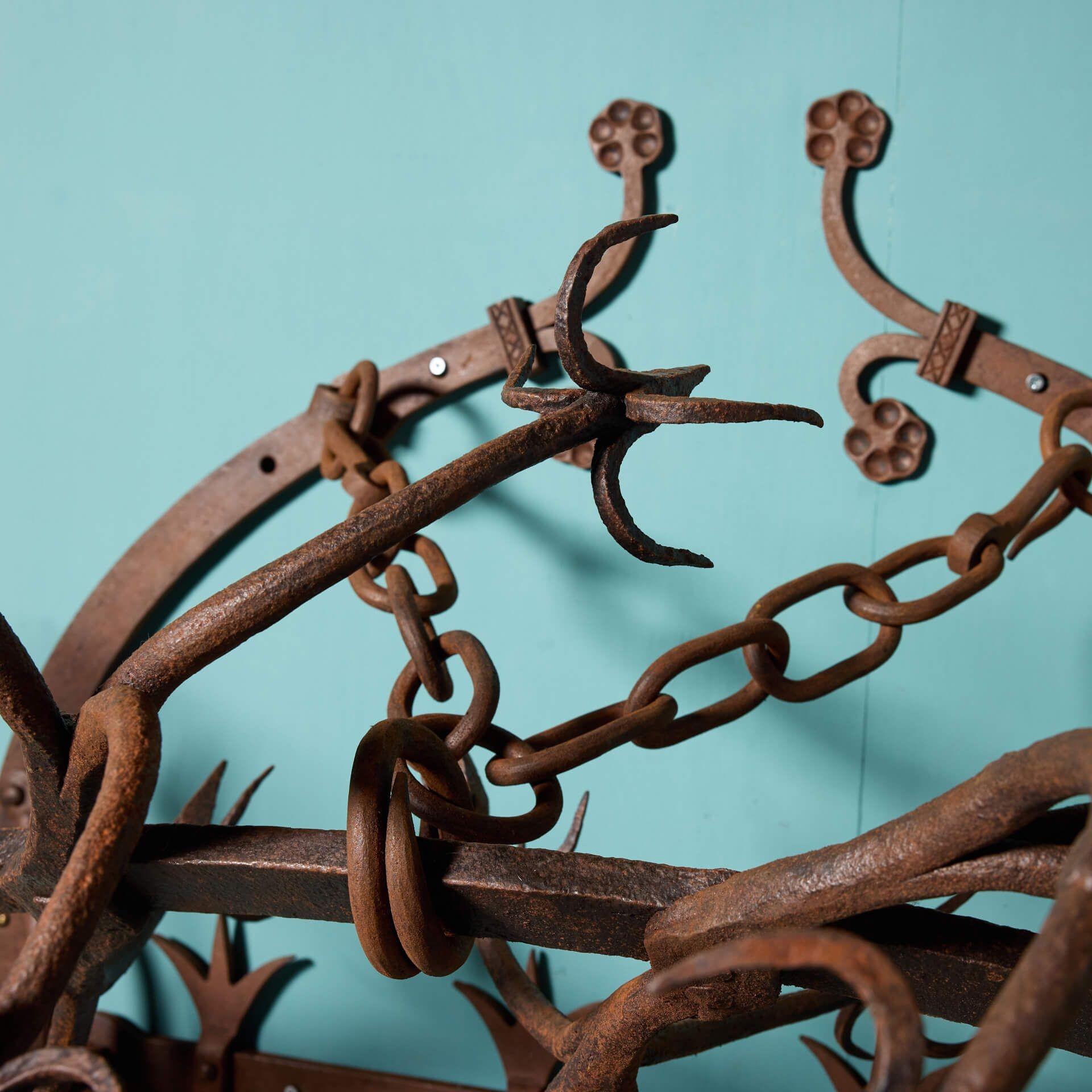 Antique Medieval Style Wrought Iron Gate Guard For Sale 1