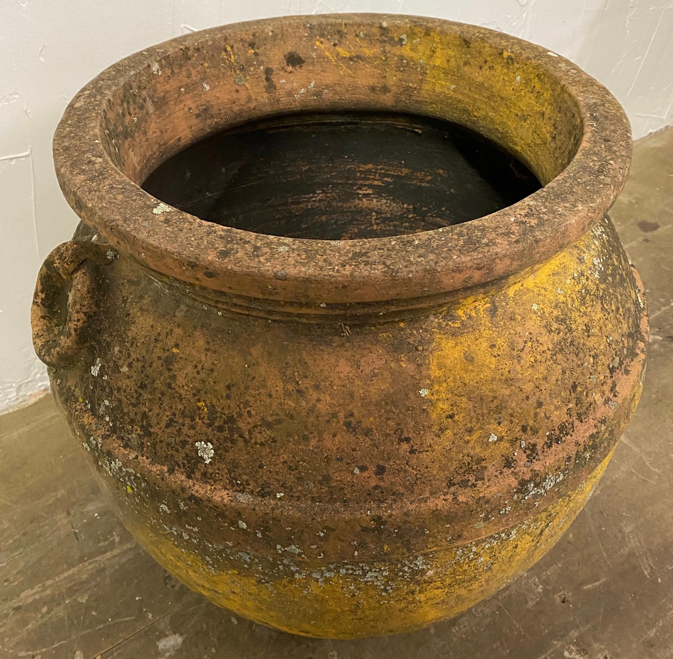 European Antique Mediterranean Cast-Stone Jar For Sale