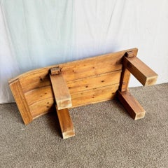 Antique Mediterranean Threshing Table/Coffee Table With Glass Top