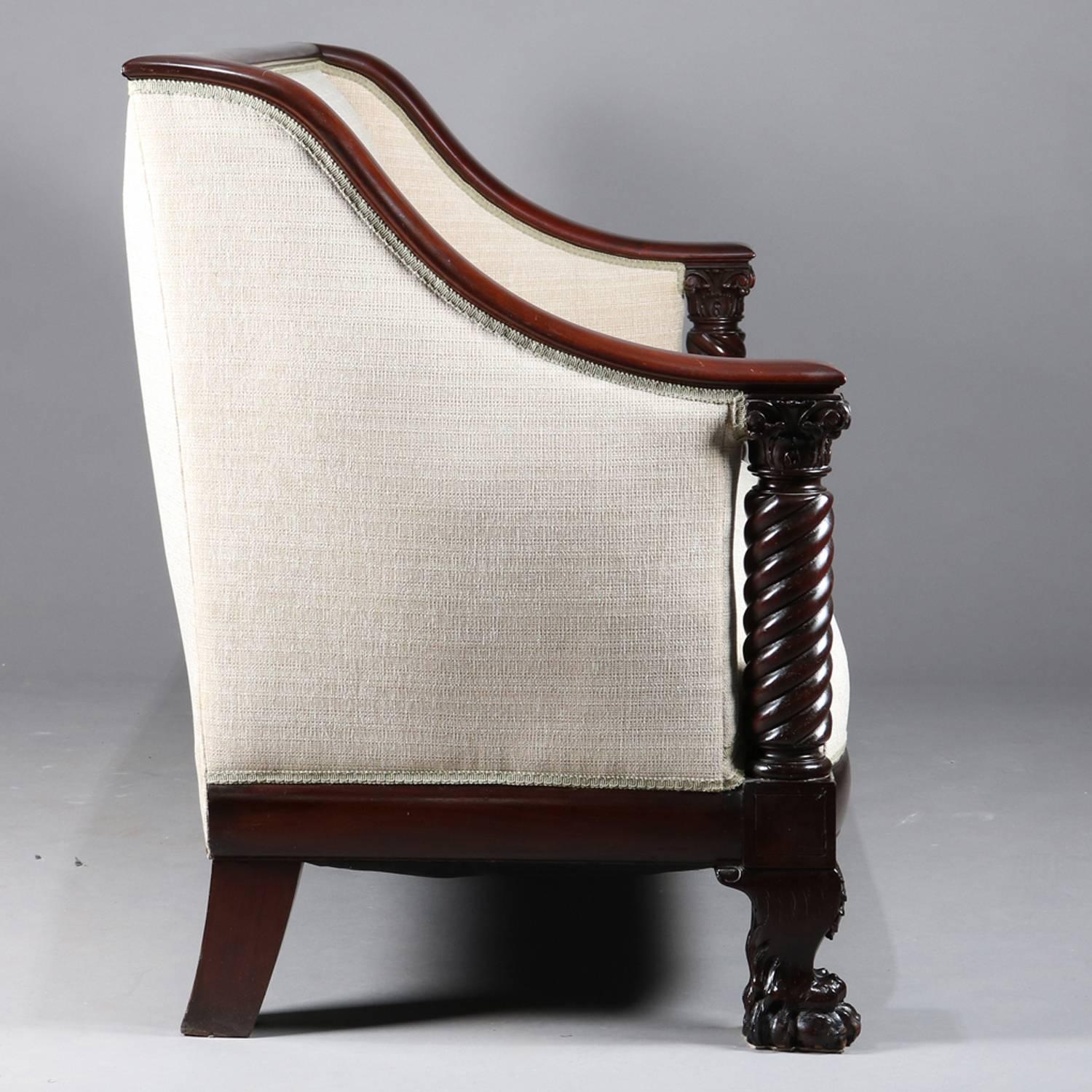 Antique Meeks School American Empire Classical Carved Mahogany Sofa, circa 1840 5