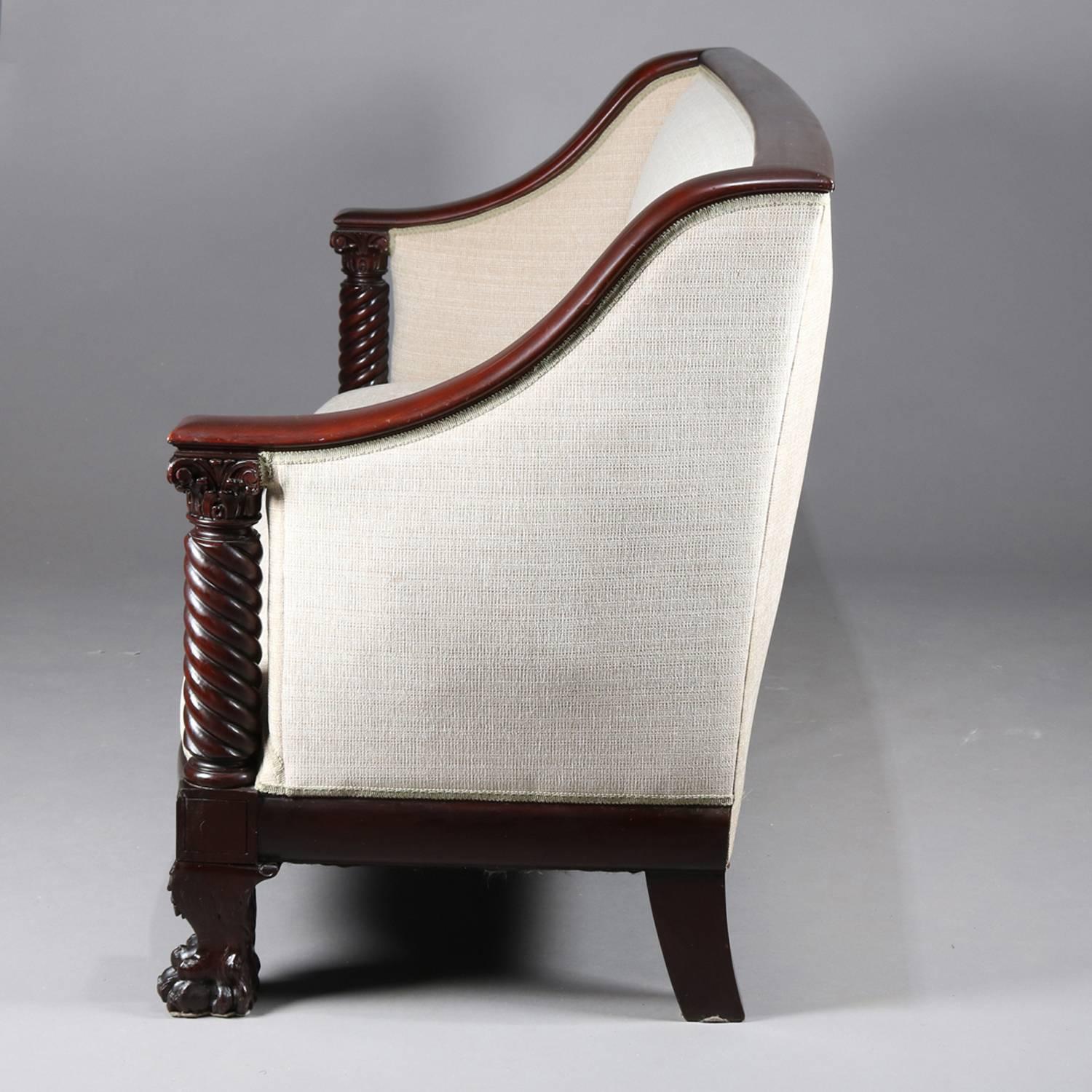 Antique Meeks School American Empire Classical Carved Mahogany Sofa, circa 1840 3