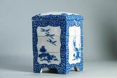 Antique Meiji 19th C Japanese Jubako Ikegawa Ware Tea Ceremony Box Japan