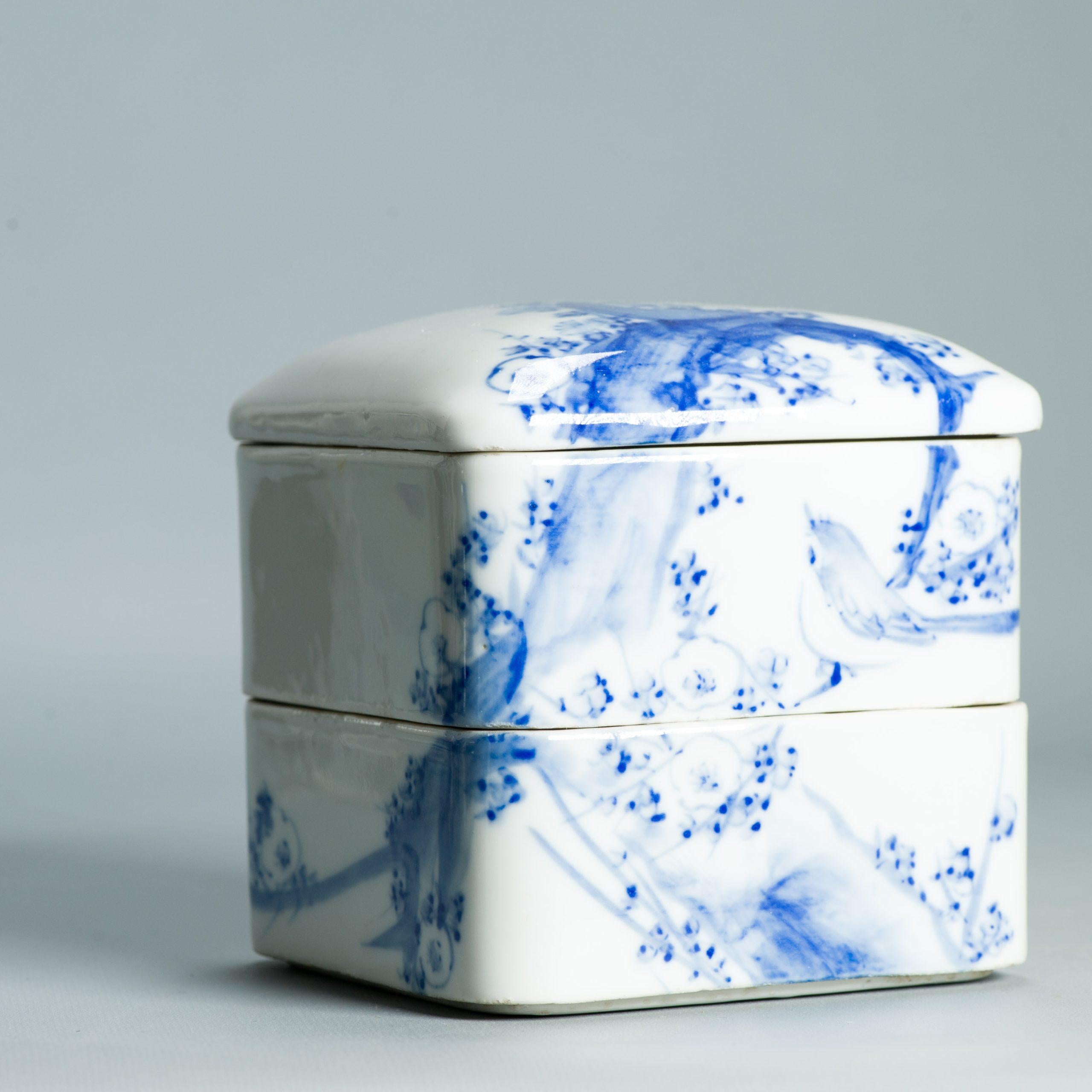 Antigua Caja de Ceremonia del Té Japonesa Jubako Ikegawa Meiji del siglo XIX Japón en venta 1