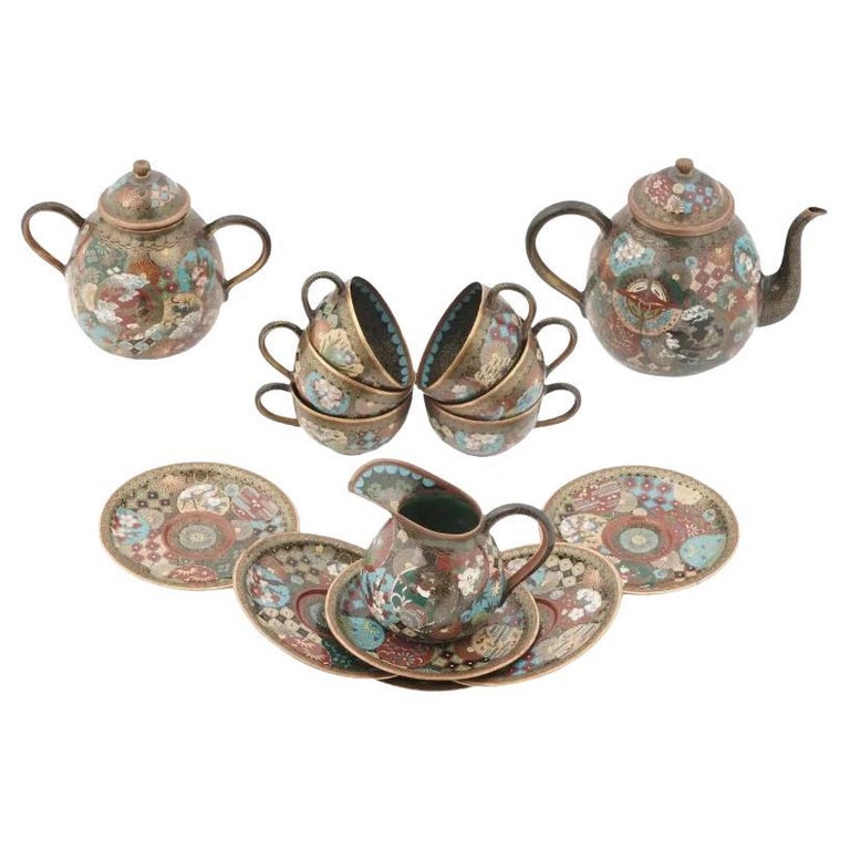 Antique Meiji Era Japan Cloisonne Enamel Tea Set at 1stDibs