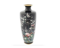 Antike japanische Cloisonné-Emaille-Vase aus der Meiji-Ära