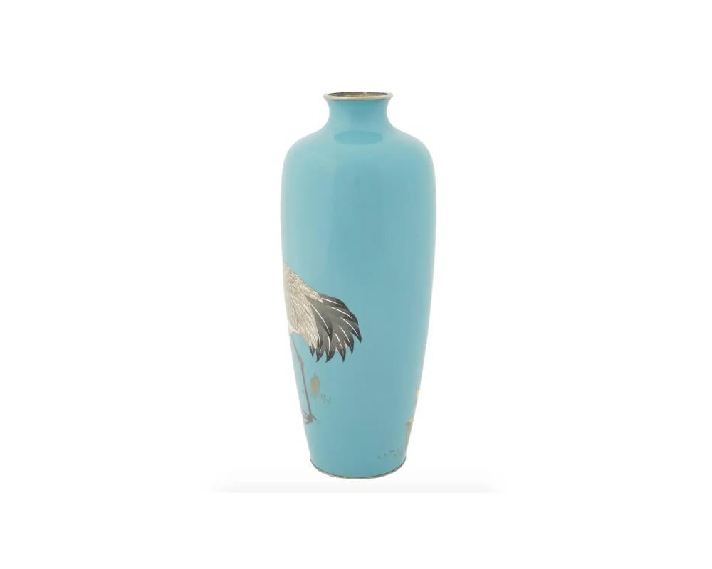 Antique Meiji Era Japanese Cloisonne Enamel Vase In Good Condition In Long Island City, NY