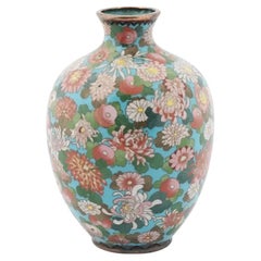 Vase japonais ancien en émail cloisonné de l'époque Meiji