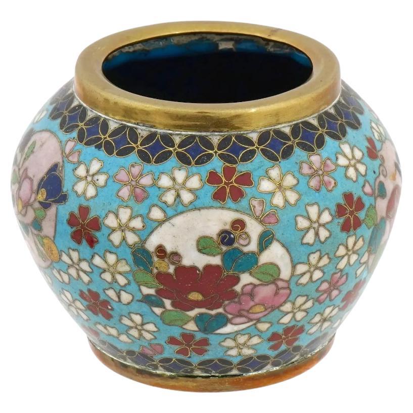 Antique Meiji Era Japanese Cloisonne Enamel Vase