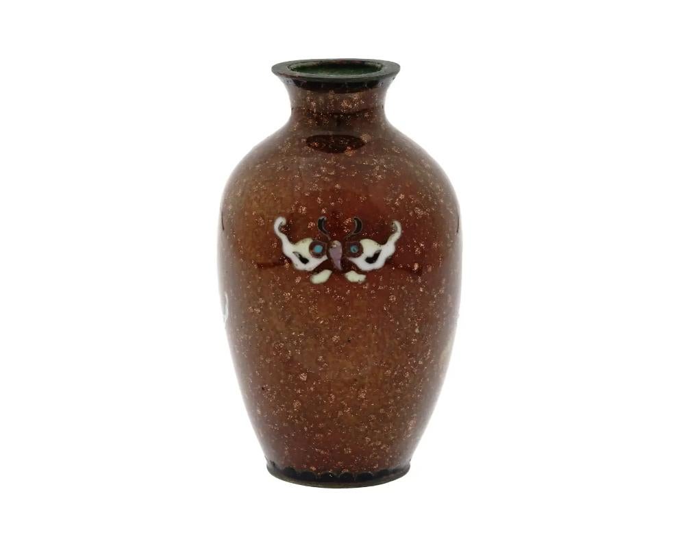 Cloissoné Antique Meiji Era Japanese Enamel Goldstone Vase
