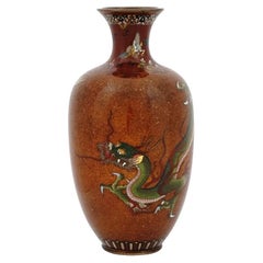 Antique Meiji Era Japanese Enamel Goldstone Vase