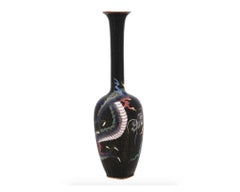Antique Meiji Japan Cloisonne Enamel Dragon Vase