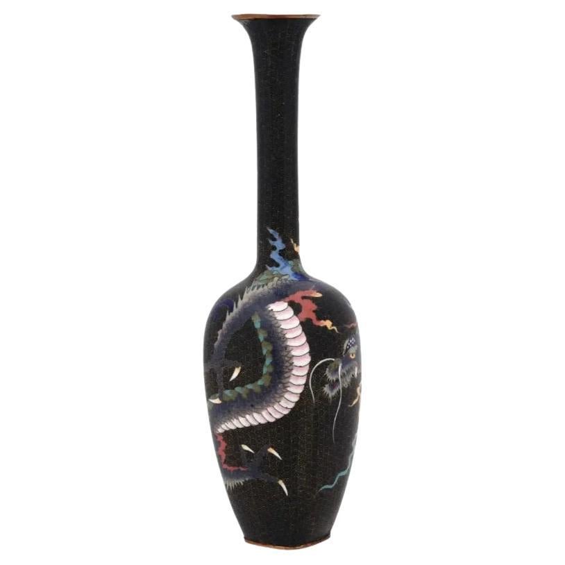 Japanese Dragon Meiji Era Cloisonne Enamel Vases For Sale at 1stDibs