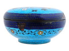 Antique Meiji Japanese Cloisonne Enamel Butterfly Design Kogo Box