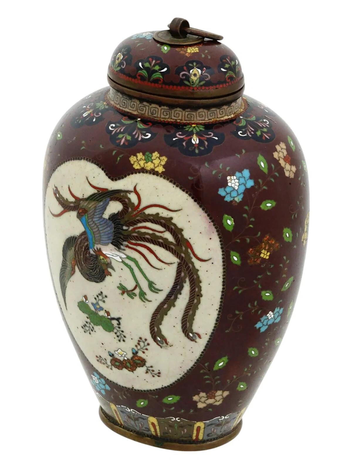 Antike Meiji japanische Cloisonne-Emaille Drachen Krug Goldstein Namikawa School (Meiji-Periode) im Angebot