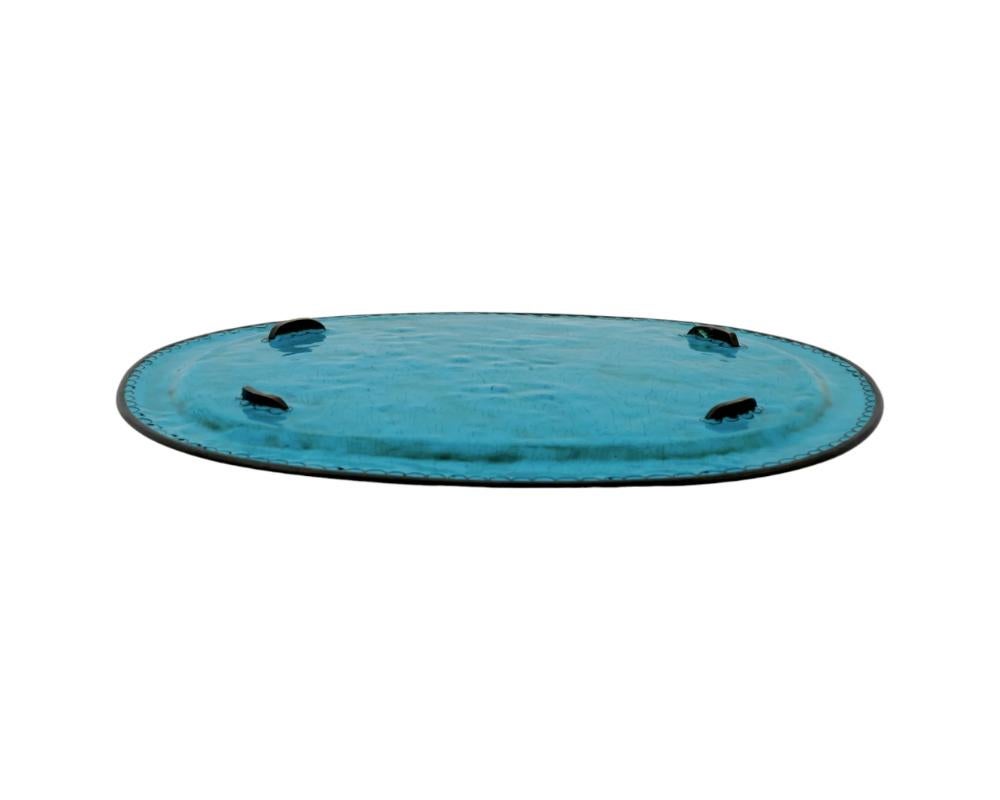 Antique Meiji Japanese Cloisonne Enamel Luckey Charms Tray Plate In Good Condition In Long Island City, NY