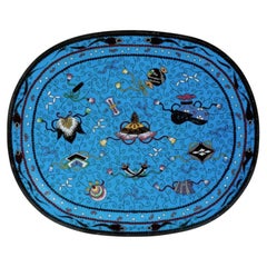 Antique Meiji Japanese Cloisonne Enamel Luckey Charms Tray Plate