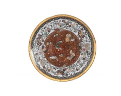 Antique Meiji Japanese Cloisonne Goldstone Enamel Plate with Butterflies