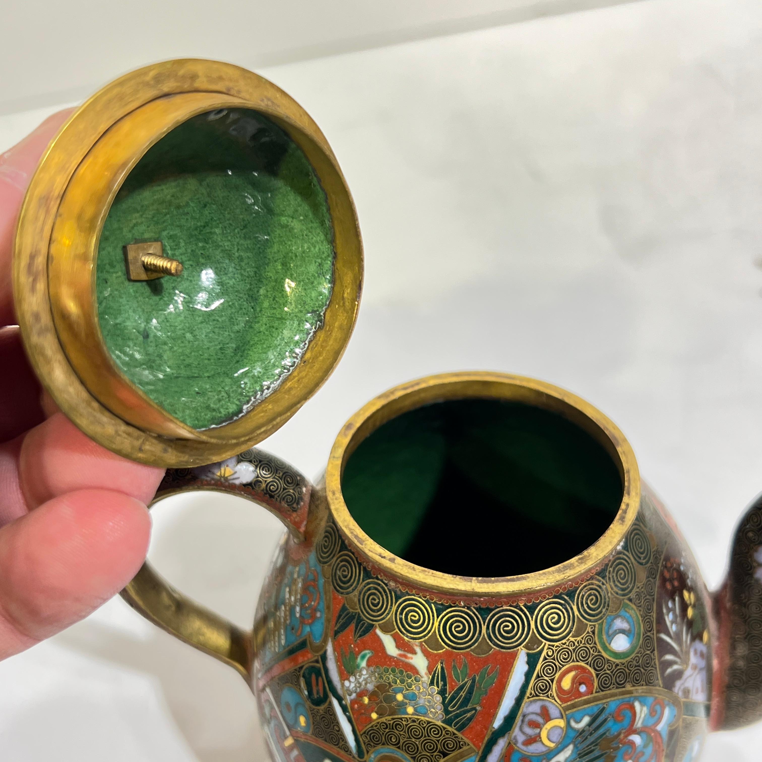 Antique Meiji Japanese Cloisonne Tea Service in vendita 1