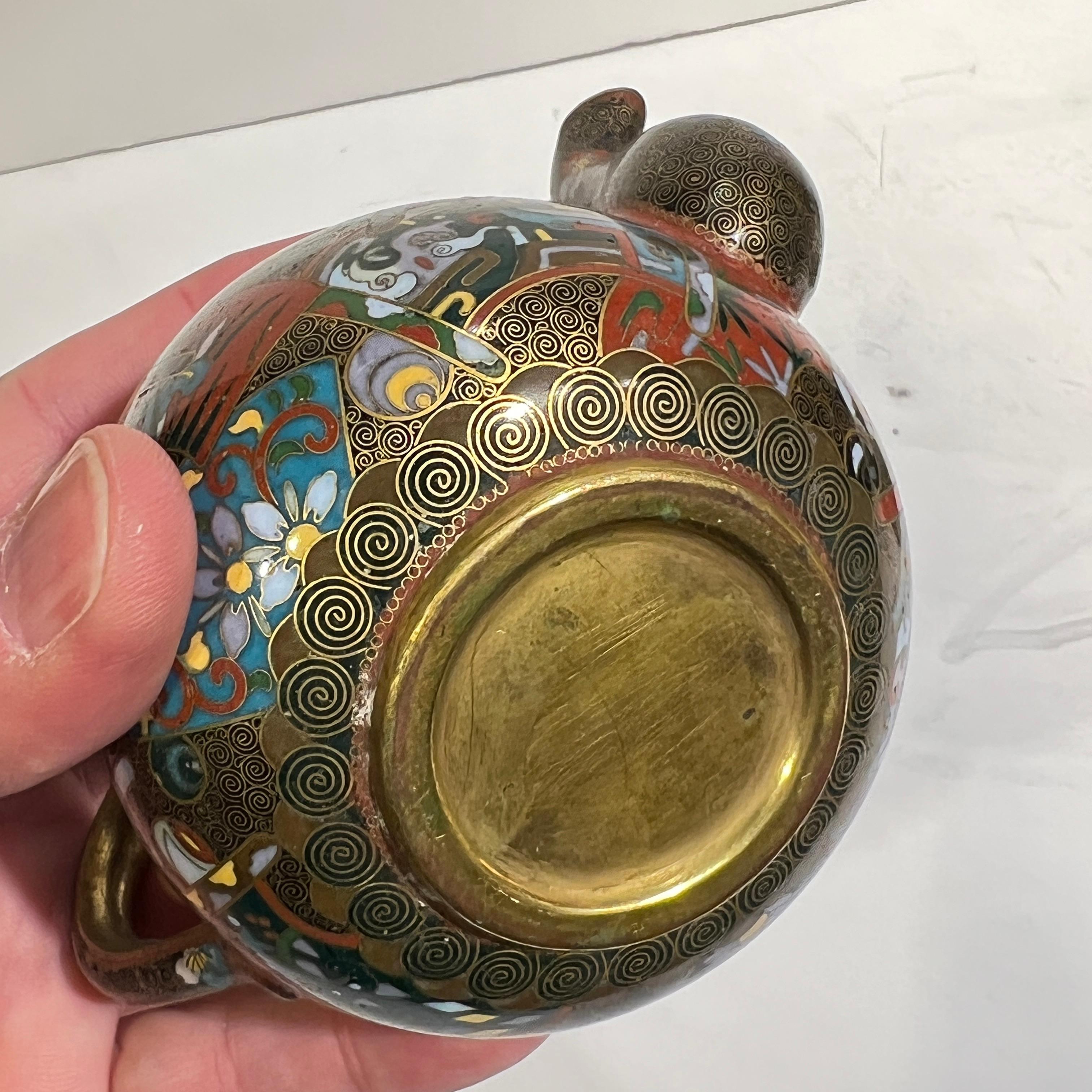 Antique Meiji Japanese Cloisonne Tea Service in vendita 2