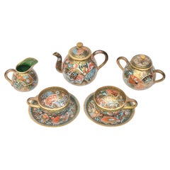 Antique Meiji Japanese Cloisonne Tea Service