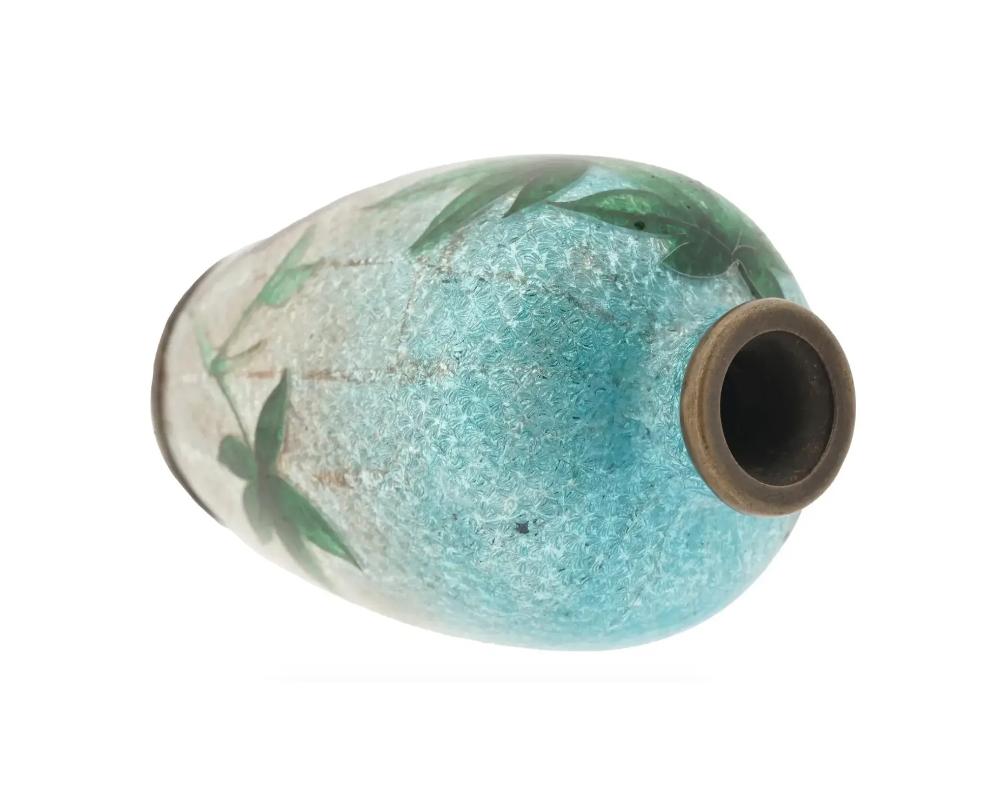 20th Century Antique Meiji Japanese Ginbari Cloisonne Vase
