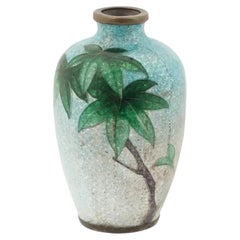 Antike japanische Ginbari-Cloisonné-Vase aus der Meiji-Zeit