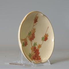 Antique Meiji Japanese Satsuma Plate Japan Flowers Marked, 19th Century