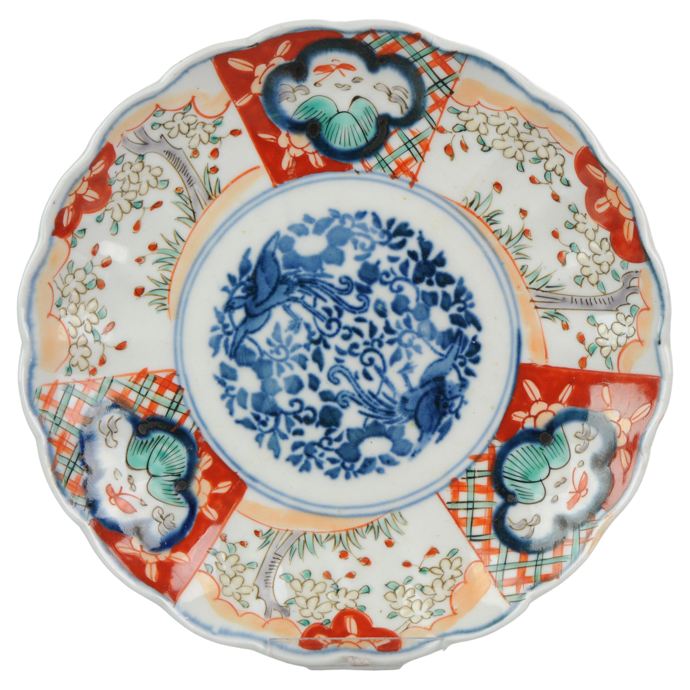 Antique Meiji Lovely Japanese Porcelain Imari Plate Porcelain, 19th Century For Sale