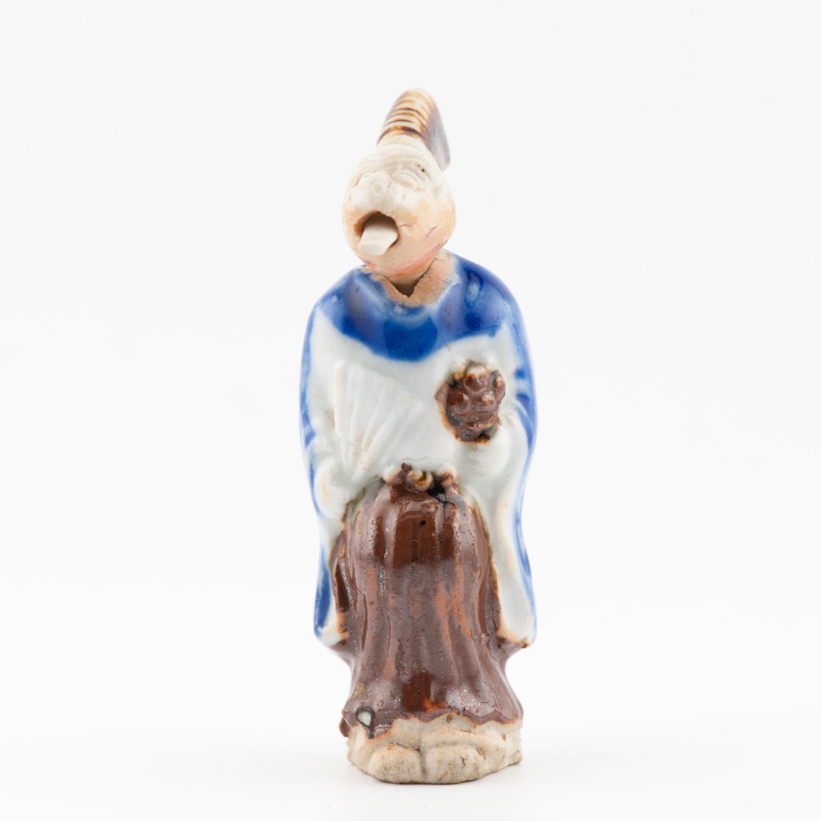Antico Hirado Netsuke giapponese del periodo Meiji 19C con scimmia danzante Sanbosa in vendita 5