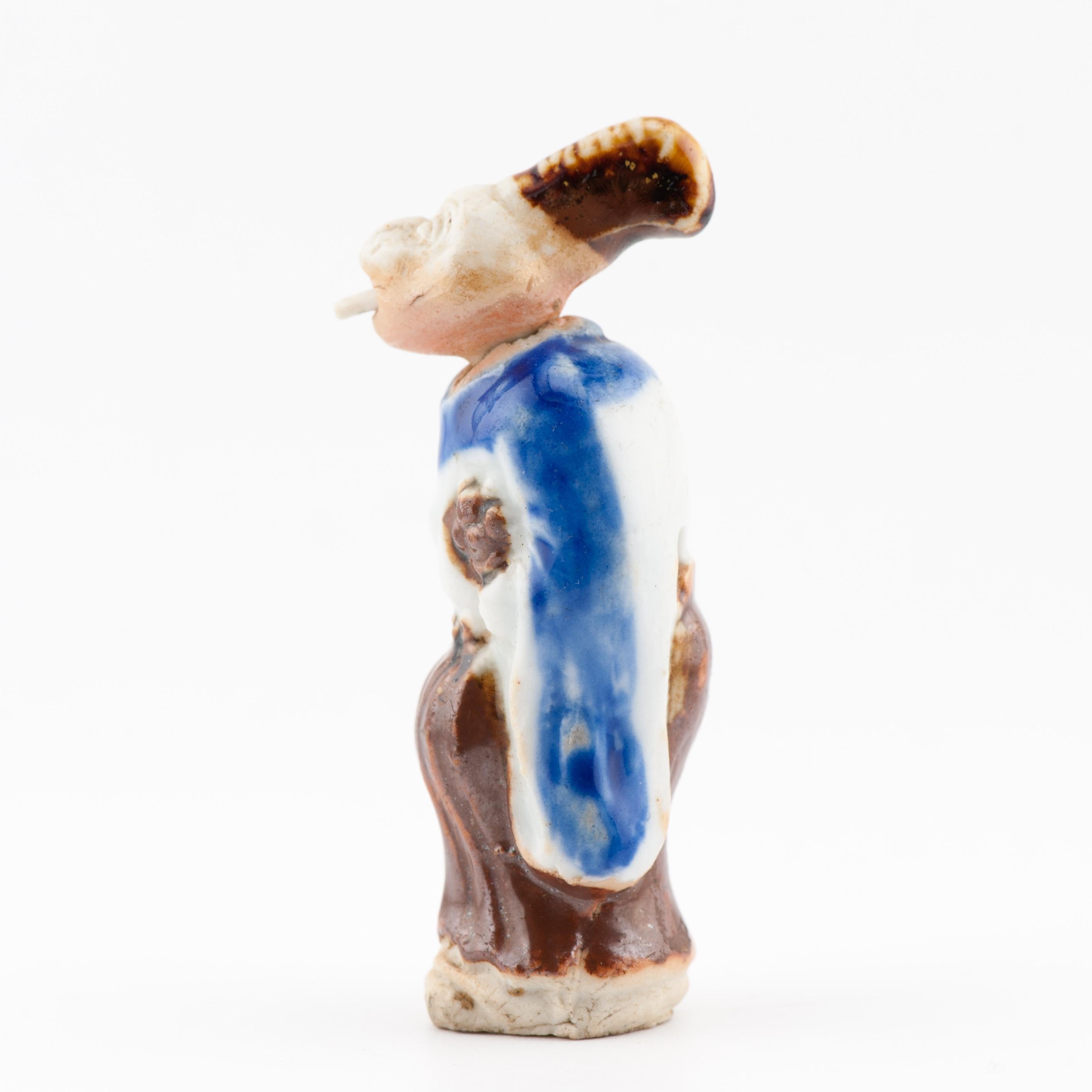 Antico Hirado Netsuke giapponese del periodo Meiji 19C con scimmia danzante Sanbosa in vendita 8