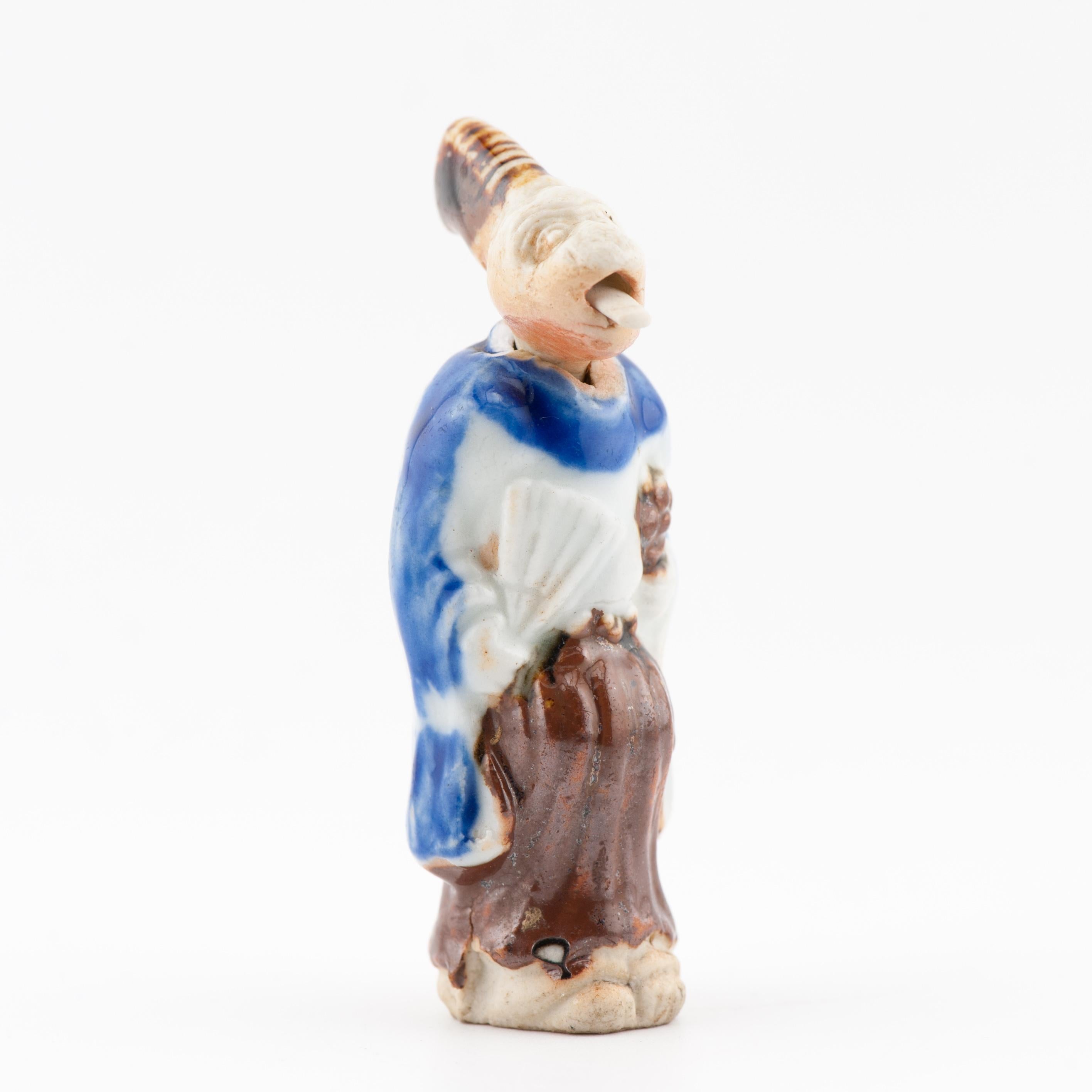Antico Hirado Netsuke giapponese del periodo Meiji 19C con scimmia danzante Sanbosa in vendita 1