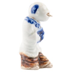 Antique Meiji Period 19C Japanese Hirado Netsuke Sanbosa dancing monkey