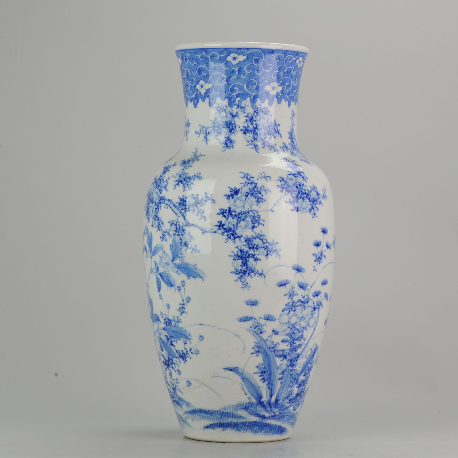 Antique Meiji Period 19th Century Japanese Hirado Vases Garniture Set Japan 4