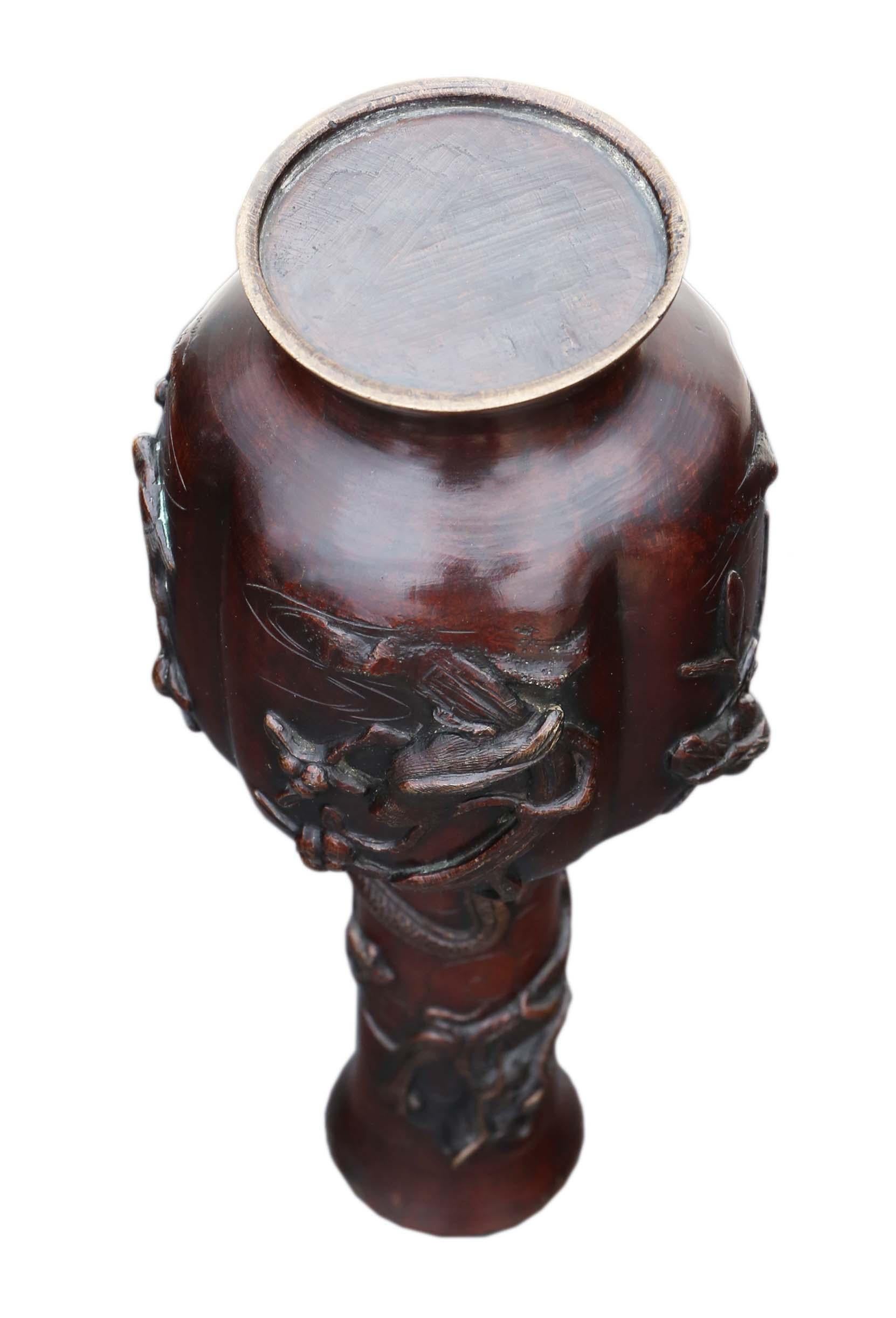 19th Century Antique Meiji Period Japanese Bronze Vase For Sale