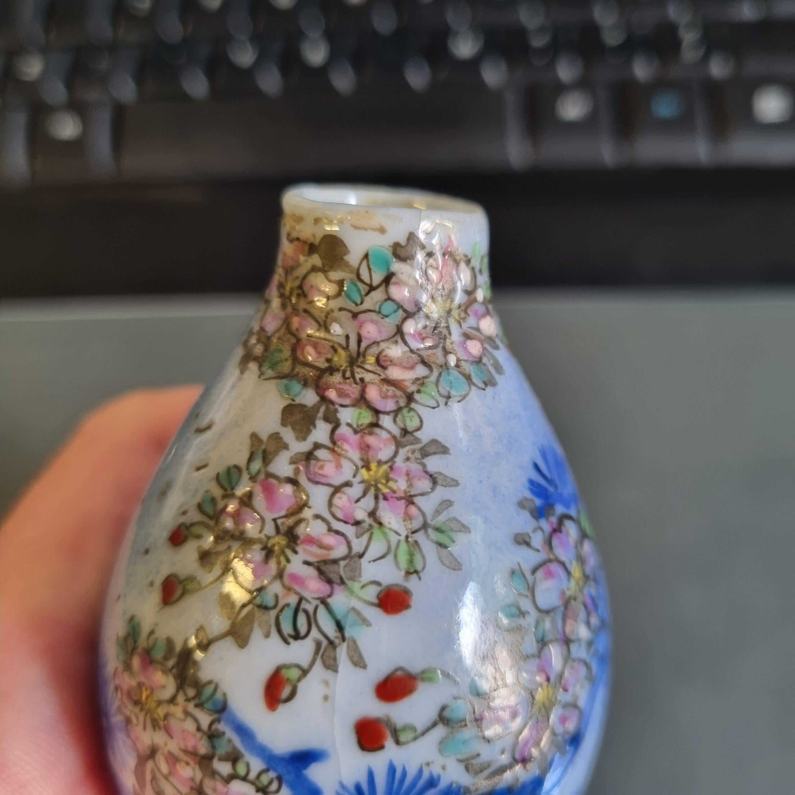 Giapponese Antico vaso a doppia zucca giapponese del periodo Meiji, blu e bianco, XIX secolo in vendita
