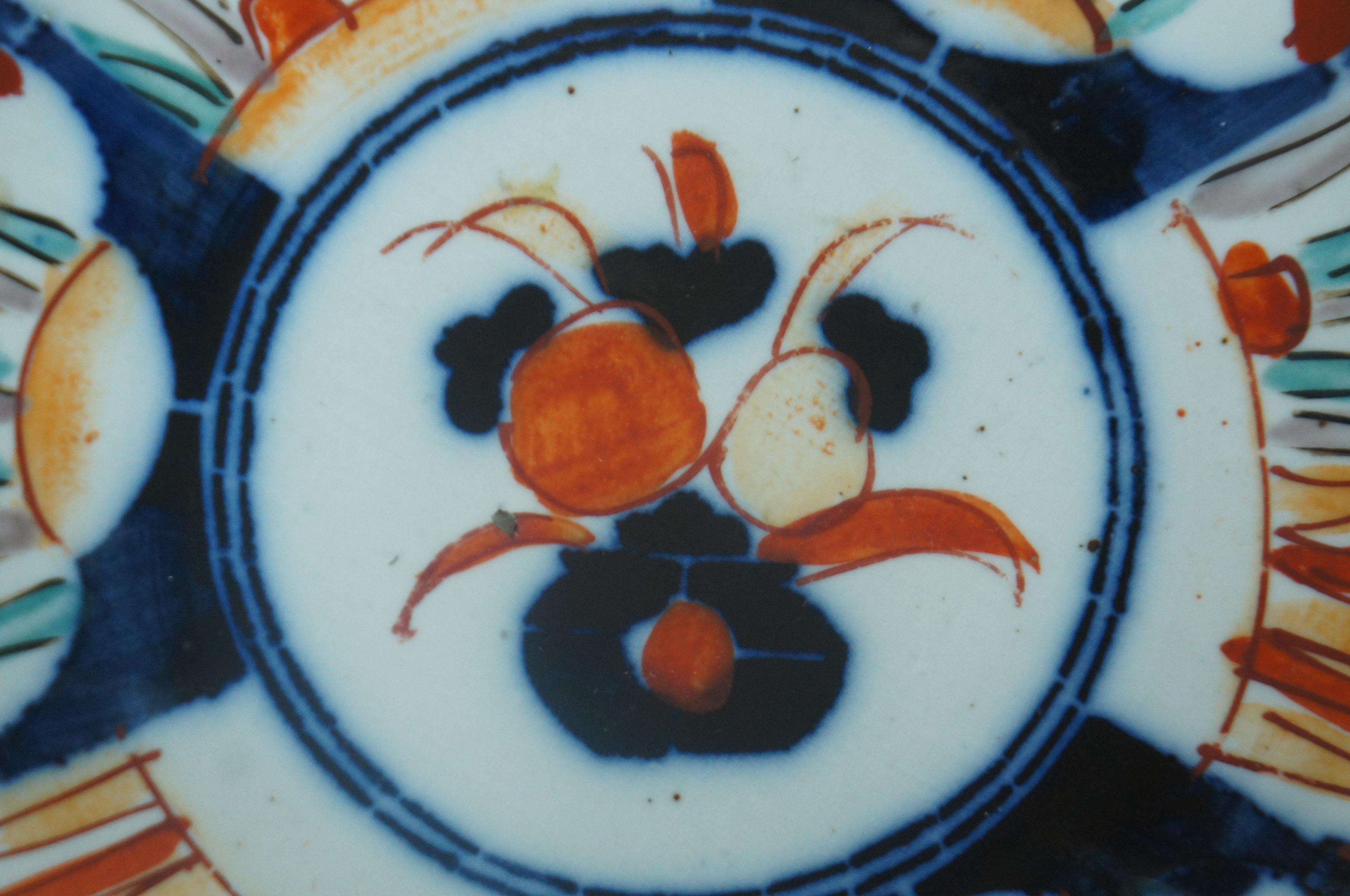 Antique Meiji Period Japanese Imari Porcelain Lucheon Snack Dessert Plate Stand 2