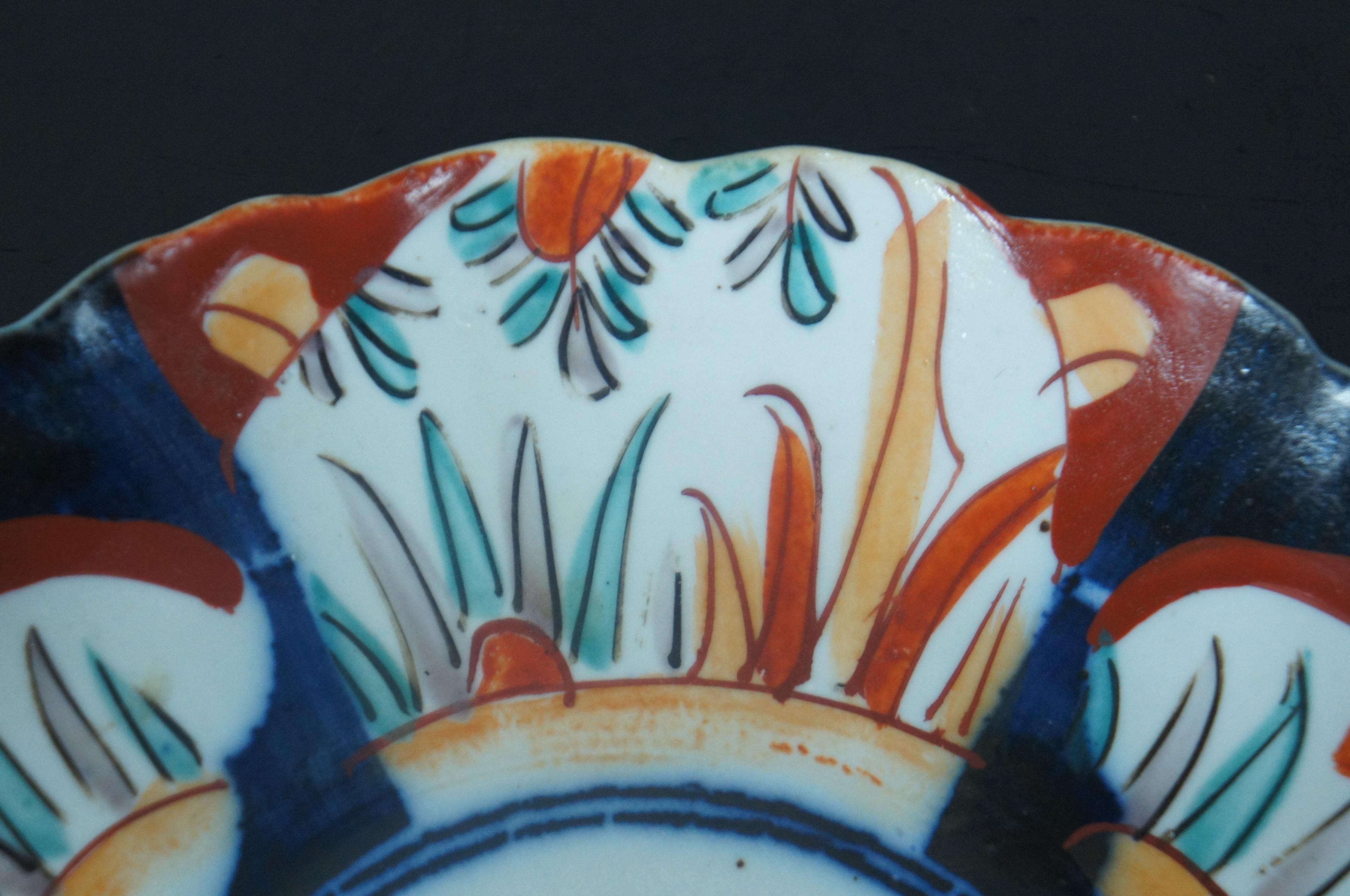 Antique Meiji Period Japanese Imari Porcelain Lucheon Snack Dessert Plate Stand 3