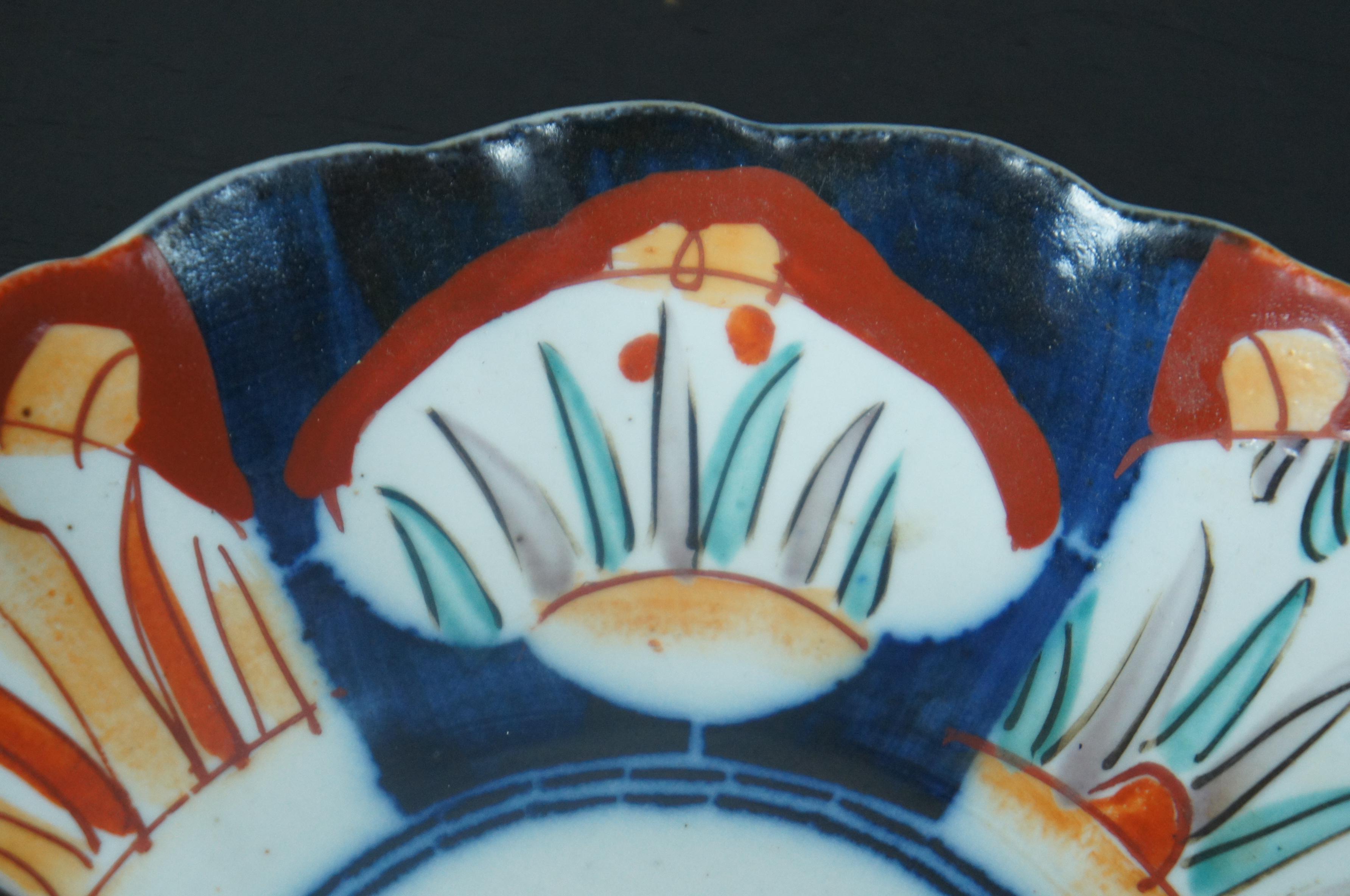 Antique Meiji Period Japanese Imari Porcelain Lucheon Snack Dessert Plate Stand 4