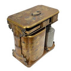 Antique Meiji Period Japanese Lacquer Sage Jubako Picnic Set