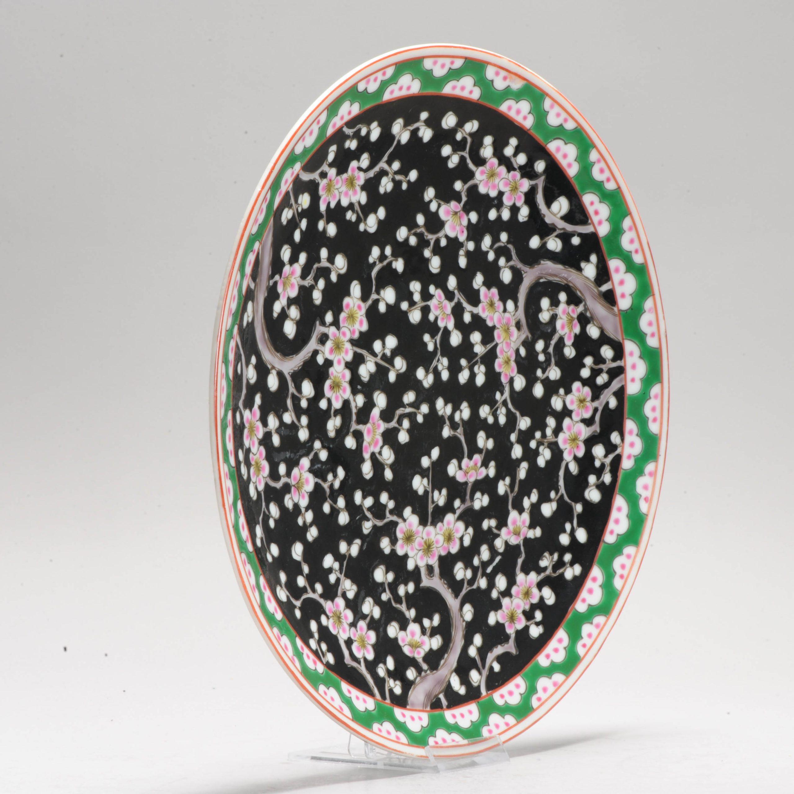 Sharing this very nice Meij period dish with Prunus tree design on black ground.

Marked at base.

Additional information:
Material: Porcelain & Pottery
Region of Origin: Japan
Period: 19th century, 20th century
Japan Dynasty Period: Meiji Period