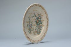 Antique Meiji Period Japanese Satsuma Plate with Flowers Decoration