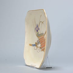 Antique Meiji Period Japanese Satsuma Samurai Katana Dish Marked